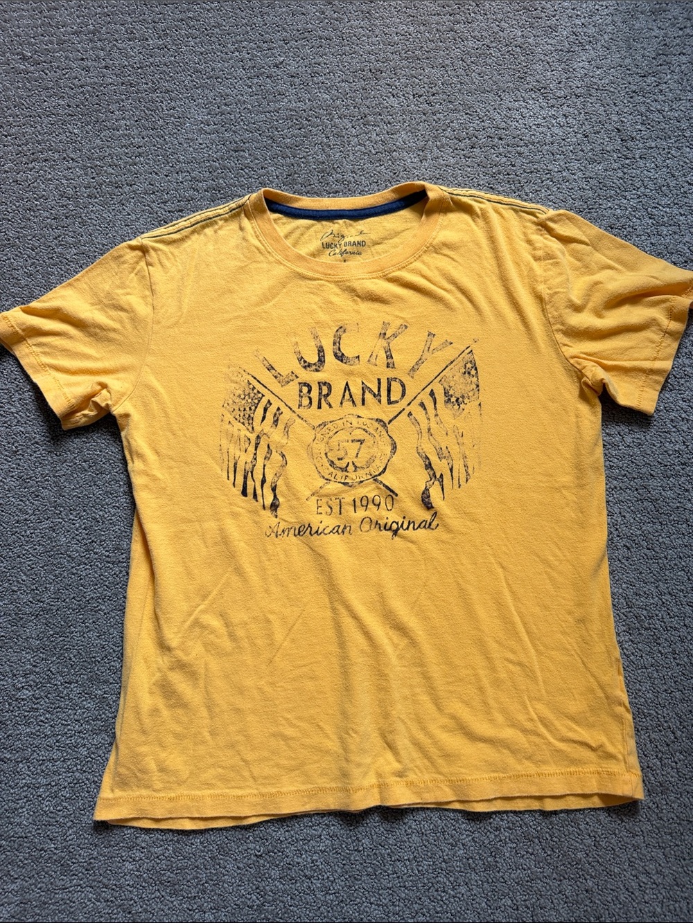 Lucky Brand Boys Yellow Graphic Tee